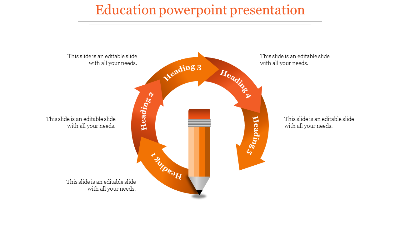 education powerpoint presentation - orange arrows
